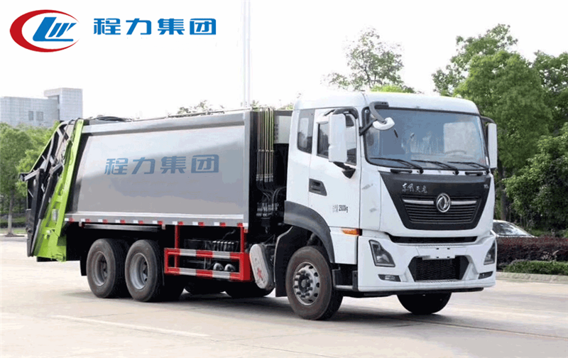 国六东风天龙后双桥18方压缩垃圾车