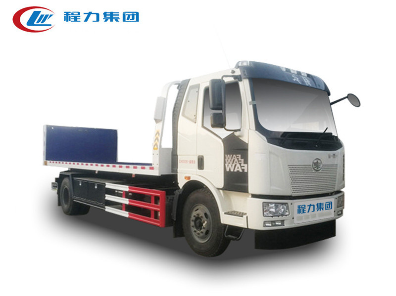 国六解放J6一拖二清障车
